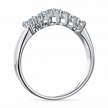 Sterling Silver Ring with 20 Round-Cut Lab-Created Diamonds 0.324 CT.TW