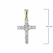 14K Yellow Gold Pendant with 10 Round-Cut Lab-Created Diamonds 1.225 CT.TW