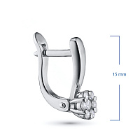 Sterling Silver Earrings with 14 Round-Cut Lab-Created Diamonds 0.423 CT.TW - изображение 2