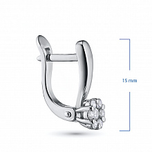 Sterling Silver Earrings with 14 Round-Cut Lab-Created Diamonds 0.361 CT.TW