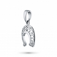 Sterling Silver Pendant with 4 Round-Cut Lab-Created Diamonds 0.008 CT.TW