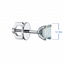 14K White Gold Earring Studs with 2 Princess-Cut Lab-Created Diamonds 1.026 CT.TW