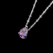 Sterling Silver Pendant with 1 Pear-Cut Amethyst 1.262 CT.TW