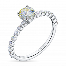 Sterling Silver Ring with 17 Round-Cut Lab-Created Diamonds 0.607 CT.TW
