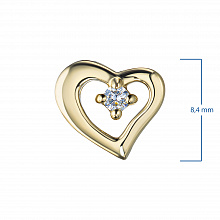 14K Yellow Gold Pendant with 1 Round-Cut Lab-Created Diamond 0.053 CT.TW