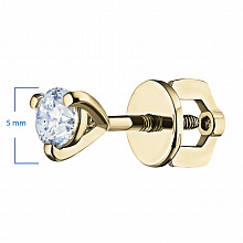 14K Yellow Gold Earring Studs with 2 Round-Cut Lab-Created Diamonds 0.74 CT.TW