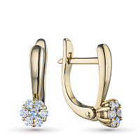 14K Yellow Gold Earrings with 14 Round-Cut Lab-Created Diamonds 0.305 CT.TW - изображение 1