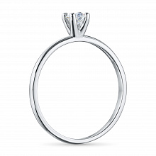 14K White Gold Ring with 1 Round-Cut Lab-Created Diamond 0.53 CT.TW