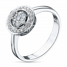 Sterling Silver Ring with 27 Round-Cut Lab-Created Diamonds 0.226 CT.TW