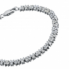 14K White Gold Bracelet with 135 Round-Cut Lab-Created Diamonds 2.841 CT.TW