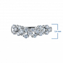14K White Gold Ring with 18 Round-Cut Lab-Created Diamonds 0.732 CT.TW
