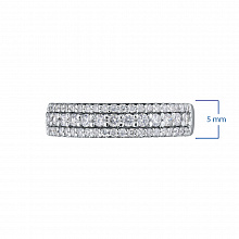 14K White Gold Ring with 55 Round-Cut Lab-Created Diamonds 0.553 CT.TW