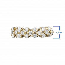 14K Yellow Gold Ring with 18 Round-Cut Lab-Created Diamonds 0.732 CT.TW