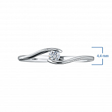 Sterling Silver Ring with 1 Round-Cut Lab-Created Diamond 0.118 CT.TW