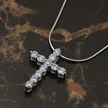 White Gold Pendant with 11 Round-Cut Diamonds 0.946 CT.TW