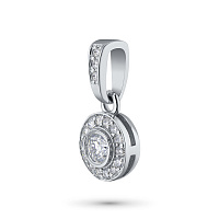 Sterling Silver Pendant with 18 Round-Cut Lab-Created Diamonds 0.188 CT.TW - изображение 2