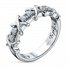 Sterling Silver Ring with 6 Round-Cut Lab-Created Diamonds 0.241 CT.TW
