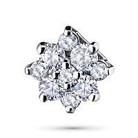 14K White Gold Pendant with 9 Round-Cut Lab-Created Diamonds 0.234 CT.TW - изображение 1