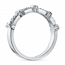 14K White Gold Ring with 8 Round-Cut Lab-Created Diamonds 0.098 CT.TW