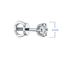 Sterling Silver Earring Studs with 14 Round-Cut Lab-Created Diamonds 0.221 CT.TW - изображение 2