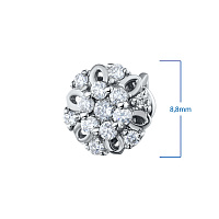 Sterling Silver Earring Studs with 26 Round-Cut Lab-Created Diamonds 0.487 CT.TW - изображение 3