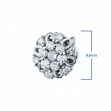 Sterling Silver Earring Studs with 26 Round-Cut Lab-Created Diamonds 0.651 CT.TW