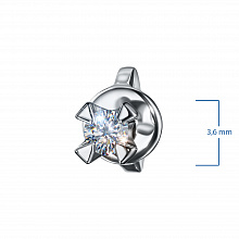 Sterling Silver Earring Studs with 2 Round-Cut Lab-Created Diamonds 0.236 CT.TW