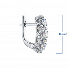 14K White Gold Earrings with 54 Round-Cut Lab-Created Diamonds 1.103 CT.TW