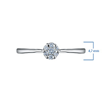 Sterling Silver Ring with 7 Round-Cut Lab-Created Diamonds 0.107 CT.TW - изображение 3