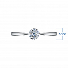 Sterling Silver Ring with 7 Round-Cut Lab-Created Diamonds 0.091 CT.TW