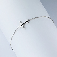 Sterling Silver Bracelet with 2 Round-Cut Lab-Created Diamonds 0.019 CT.TW - изображение 4