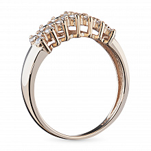 14K Rose Gold Ring with 20 Round-Cut Lab-Created Diamonds 0.306 CT.TW