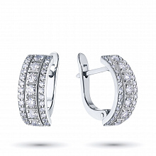 White Gold Earrings with 66 Round-Cut Diamonds 0.847 CT.TW