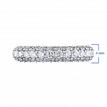 14K White Gold Ring with 43 Round-Cut Lab-Created Diamonds 0.728 CT.TW