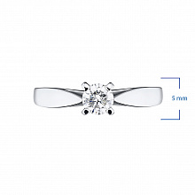 Sterling Silver Ring with 1 Round-Cut Lab-Created Diamond 0.236 CT.TW