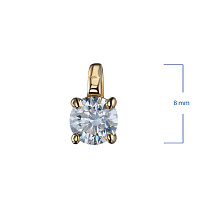 14K Yellow Gold Pendant with 1 Round-Cut Lab-Created Diamond 1.101 CT.TW - изображение 4