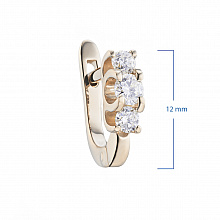 14K Rose Gold Earrings with 6 Round-Cut Lab-Created Diamonds 0.717 CT.TW