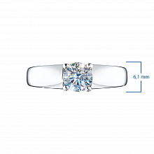 14K White Gold Ring with 1 Round-Cut Lab-Created Diamond 0.866 CT.TW