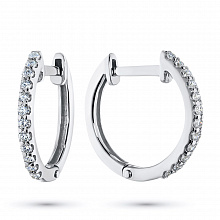 14K White Gold Earrings with 24 Round-Cut Lab-Created Diamonds 0.189 CT.TW
