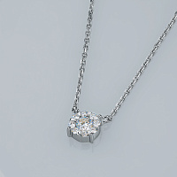 Sterling Silver Necklace with 9 Round-Cut Lab-Created Diamonds 0.301 CT.TW - изображение 4