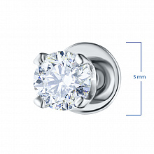 White Gold Earring Studs with 2 Round-Cut Diamonds 0.6 CT.TW