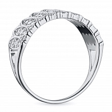 14K White Gold Ring with 48 Round-Cut Lab-Created Diamonds 0.386 CT.TW