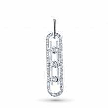 14K White Gold Pendant with 54 Round-Cut Lab-Created Diamonds 0.349 CT.TW