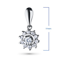 14K White Gold Pendant with 11 Round-Cut Lab-Created Diamonds 0.557 CT.TW - изображение 3