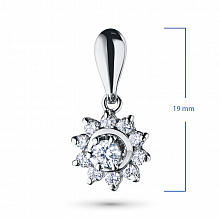 14K White Gold Pendant with 11 Round-Cut Lab-Created Diamonds 0.557 CT.TW