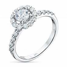 14K White Gold Ring with 23 Round-Cut Lab-Created Diamonds 0.753 CT.TW