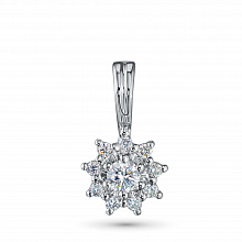 Sterling Silver Pendant with 10 Round-Cut Lab-Created Diamonds 0.276 CT.TW