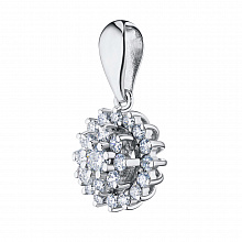14K White Gold Pendant with 25 Round-Cut Lab-Created Diamonds 0.794 CT.TW
