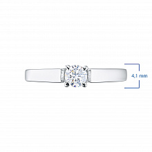 Sterling Silver Ring with 1 Round-Cut Lab-Created Diamond 0.281 CT.TW