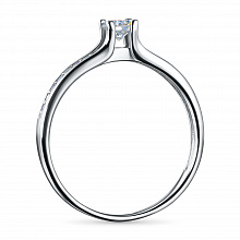 Sterling Silver Ring with 20 Round-Cut Lab-Created Diamonds 0.264 CT.TW